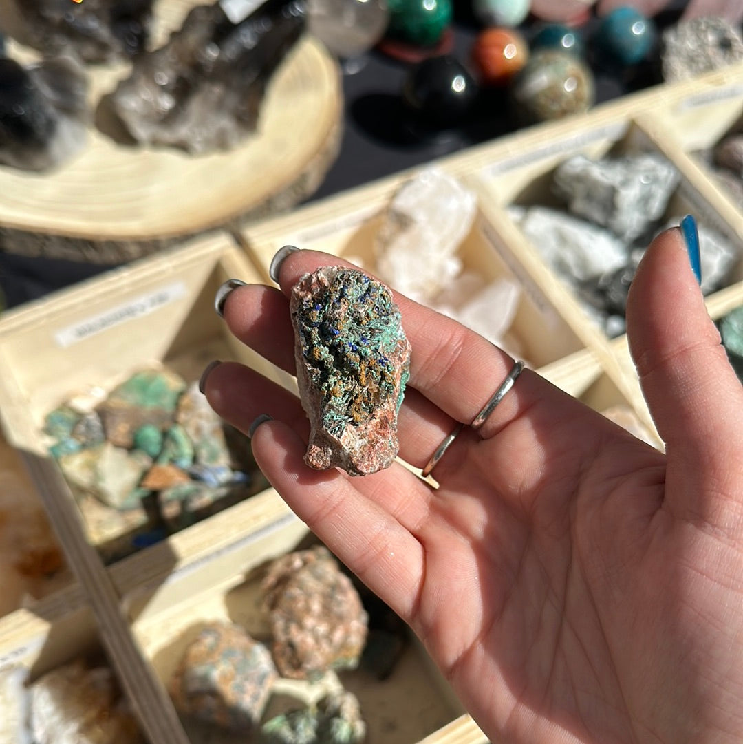Malachite con azzurrite grezza
