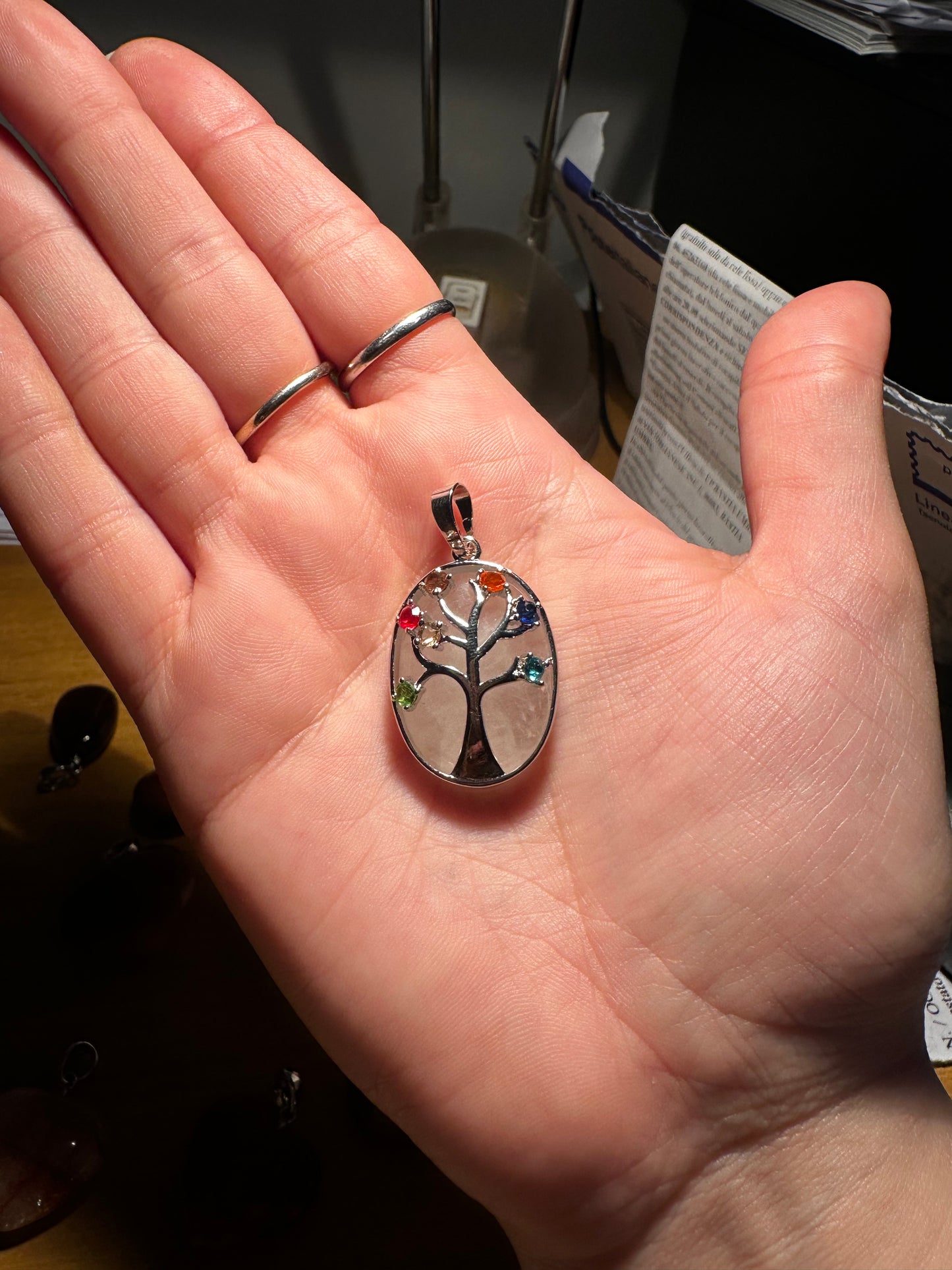 Ciondolo di Cristallo di rocca (albero della vita)
