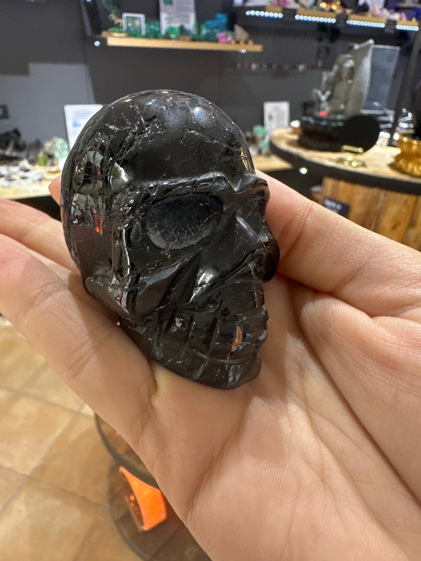 Teschio in Tormalina Nera