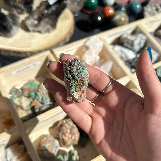 Malachite con azzurrite grezza