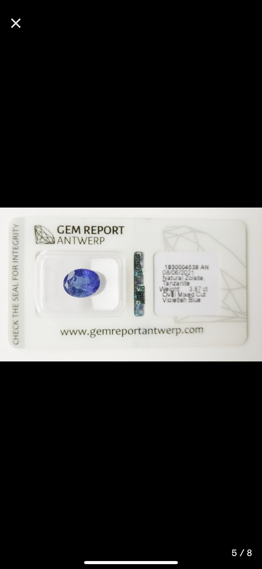 Tanzanite Naturale Gemma 3,87 carati