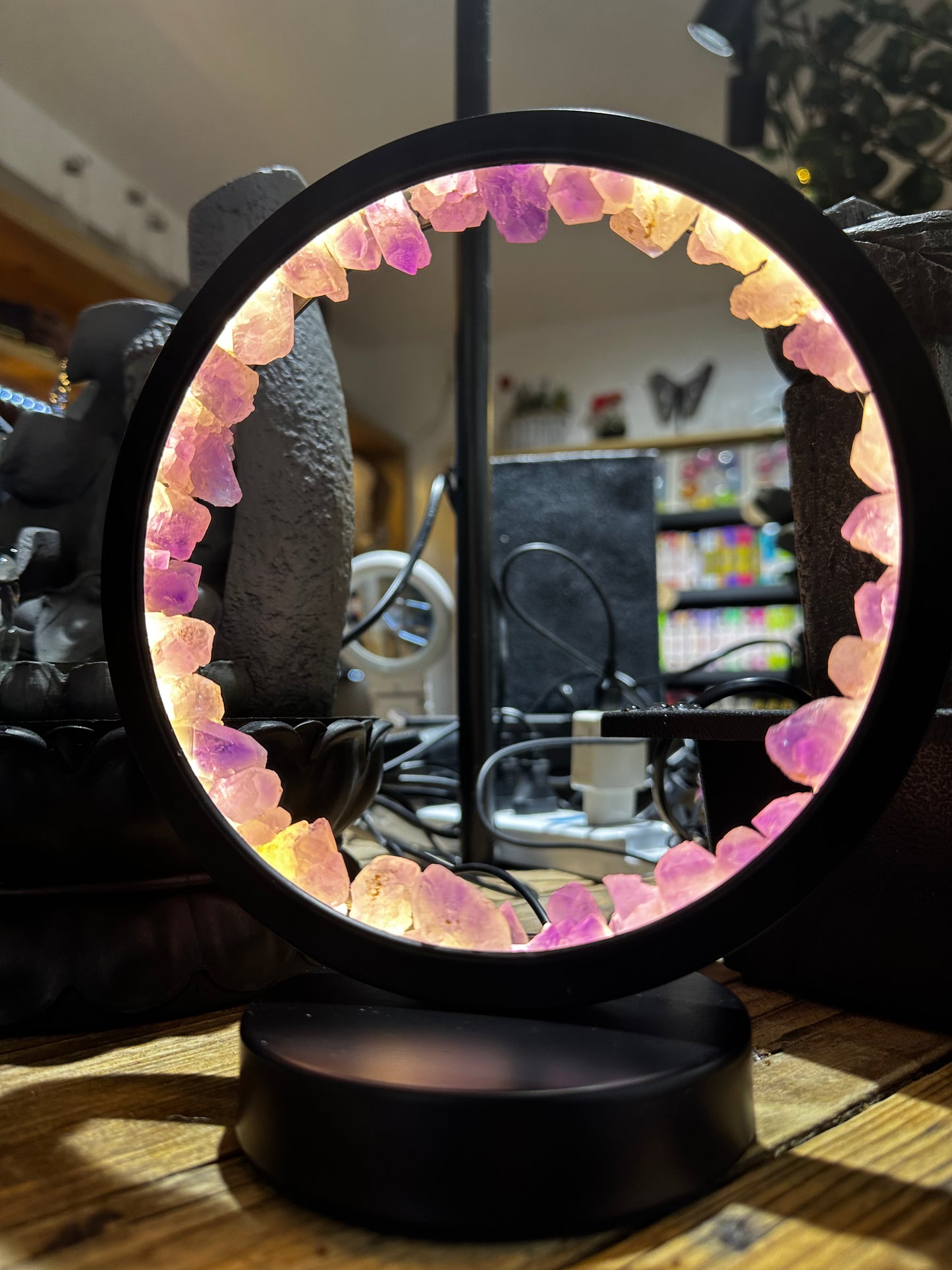 Lampada led con punte di ametista
