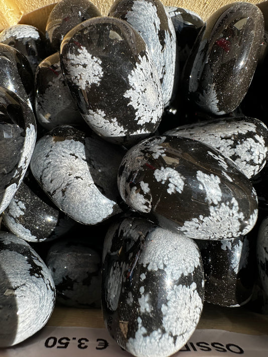 Ossidiana fiocco di neve burattato